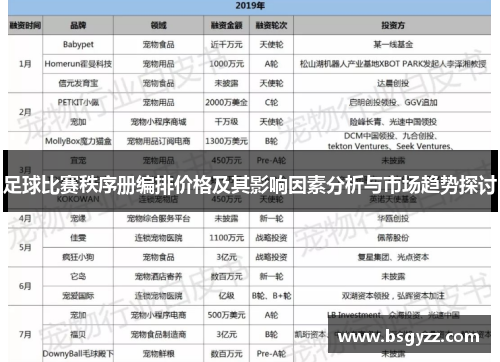 足球比赛秩序册编排价格及其影响因素分析与市场趋势探讨